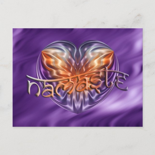 ART Heart NAMASTE | lila vågor Vykort (Framsida)