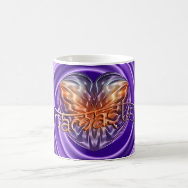 ART Heart NAMASTE | violett snurra Kaffemugg (Center)