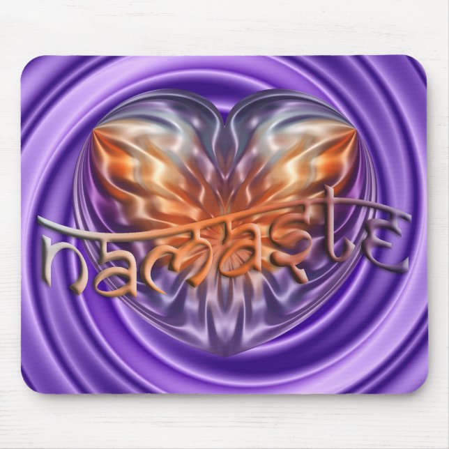 ART Heart NAMASTE | violett virvel Musmatta (Framsidan)