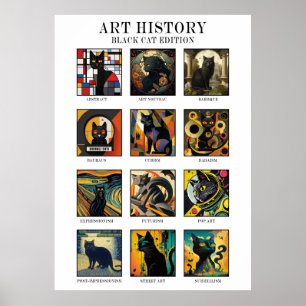Art Historik - nuny Black Cat Artwork Stilar Editi Poster