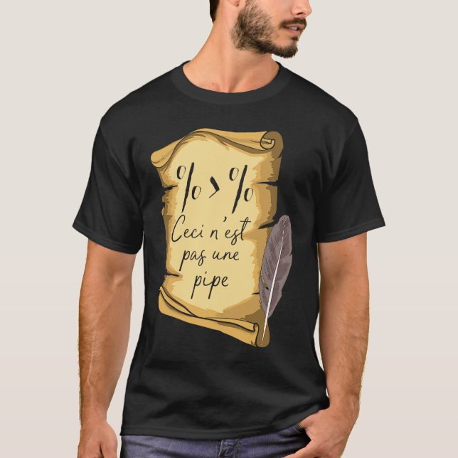 Art History Ceci n'est Pas Une Pipe Data Scientist T Shirt (Framsida)