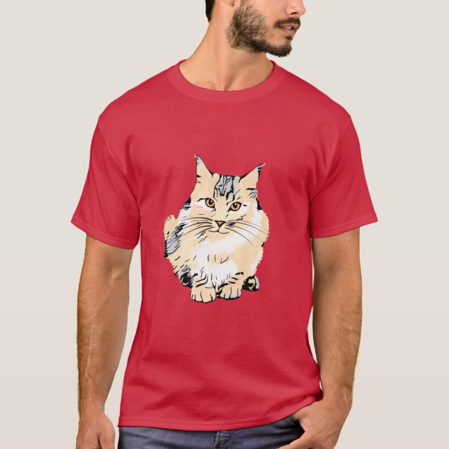 Art Huvudkontur Grafikdesign för katter Oversifier T Shirt (Framsida)