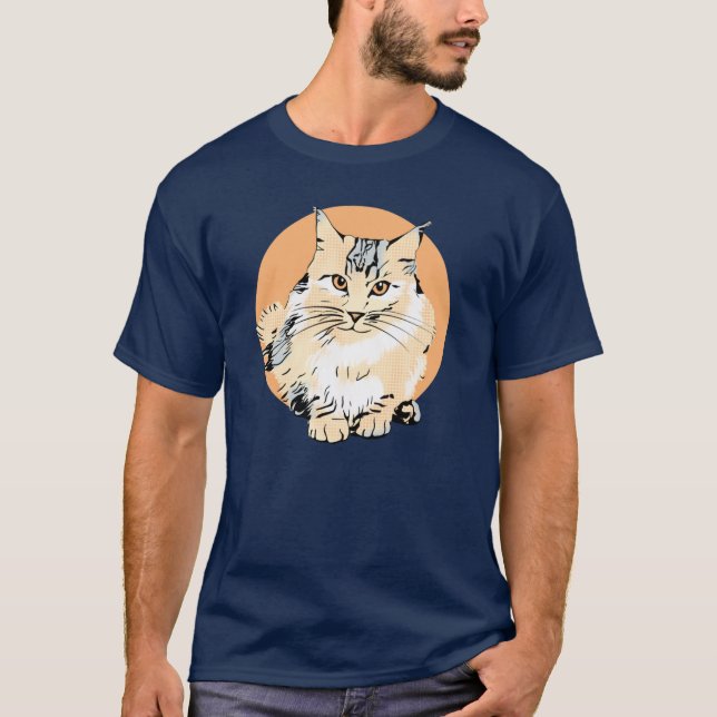Art Huvudkontur - grafisk design för katter Oversi T Shirt (Framsida)
