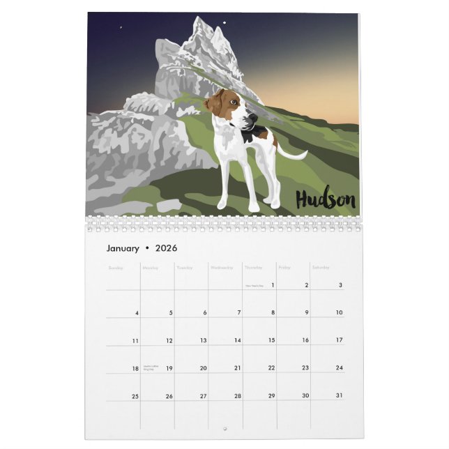 Art i en Coonhound Calendar 2021 Kalender (Jan 2026)