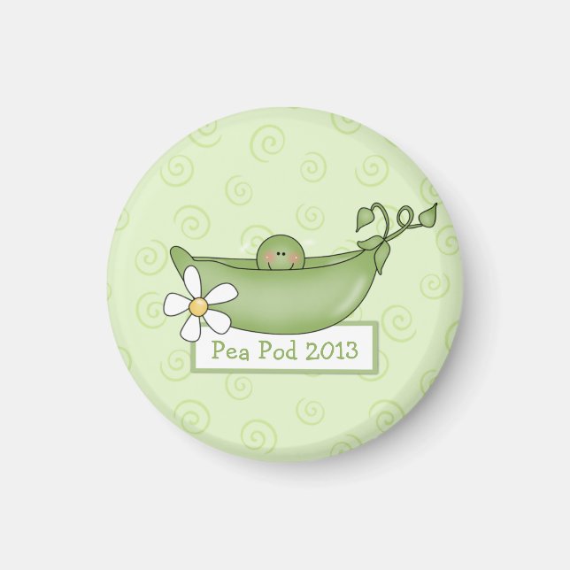 Ärt i en Pod Baby Shower Magnet (Framsidan)