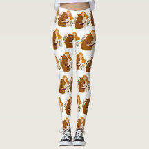Art inspirerad kapybara leggings