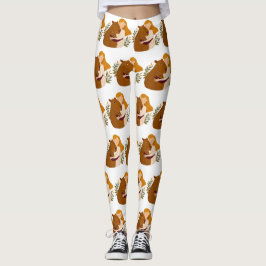 Art inspirerad kapybara leggings