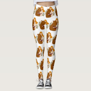 Art inspirerad kapybara leggings