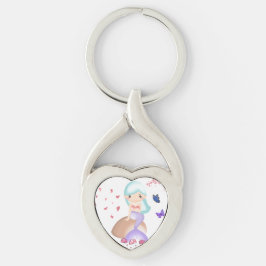 Art-inspirerad nyckelkedja i Metall