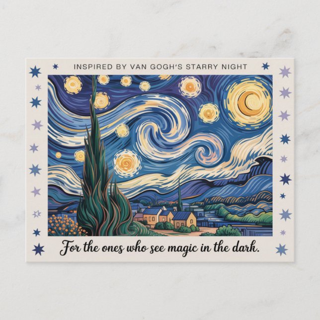 Art-inspirerad Postcard Van gogh Starry Night Vykort (Framsida)
