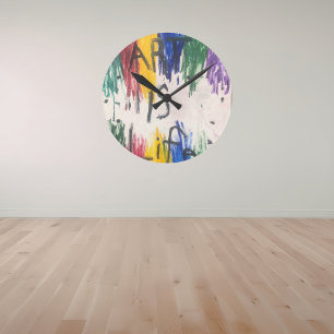ART IS Life-färguttryck för spännande barn Rund Klocka