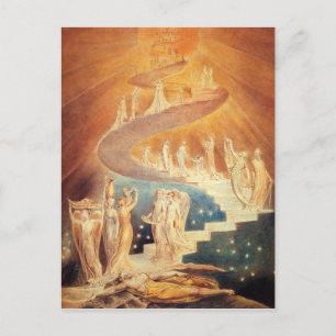 Art Jacobs ladder William Blake Vykort