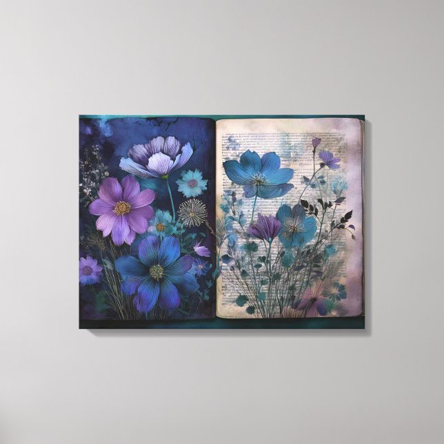 Art Journal Pages: Vintage Blues Canvastryck (Framsida)