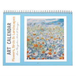 Art Kalenderblommor fåglar och landskap Kalender