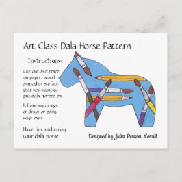 Art Klass Dala Horse Mönster till  Helg Vykort