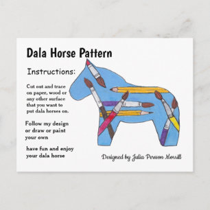 Art Klass Dala Horse Mönster till  Helg Vykort