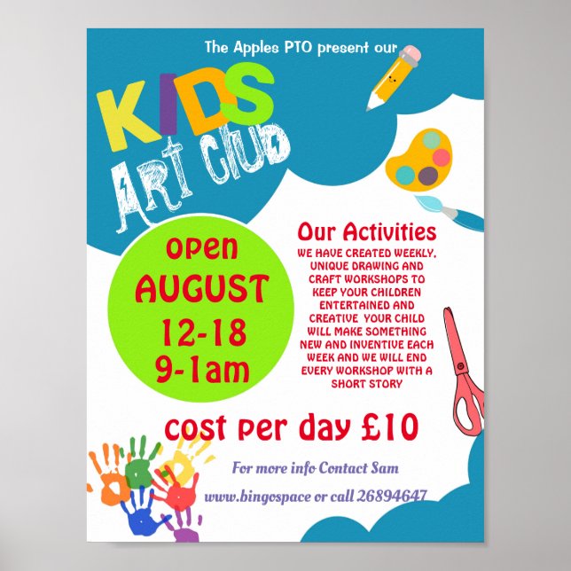 Art klubb-händelse poster (Framsidan)