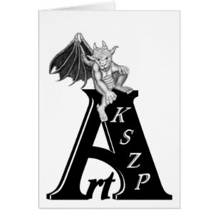 Art KSZP Logotyp mit Golem Gargoyle Hälsningskort