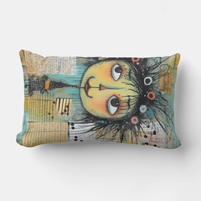 Art Lady 1 Charming och bedrövad Lumbarkudde (Framsida)