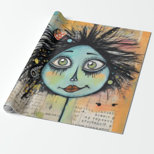 Art Lady 2 Charming och bedrövad Presentpapper (Utrullad)