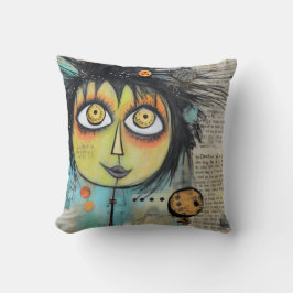 Art Lady 3 Charming och bedrövad Kudde