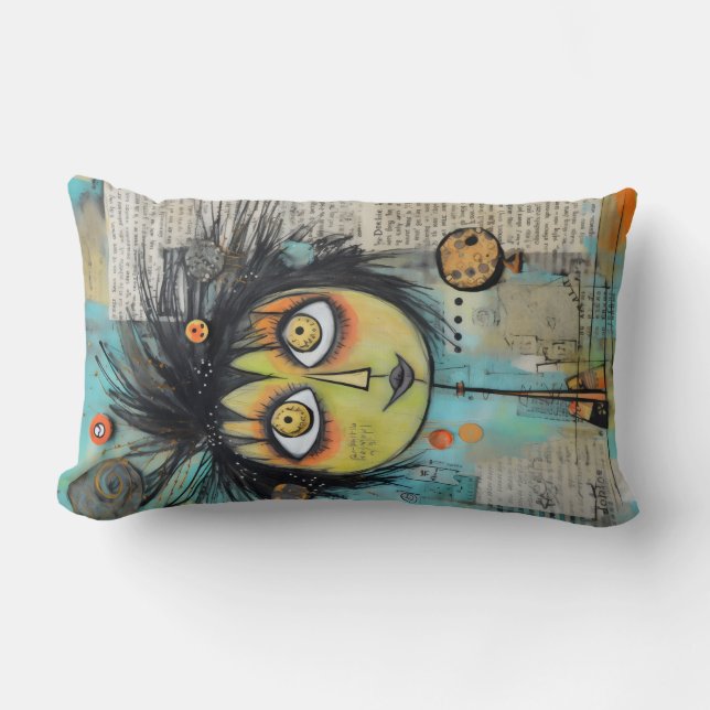 Art Lady 3 Charming och bedrövad Lumbarkudde (Framsida)