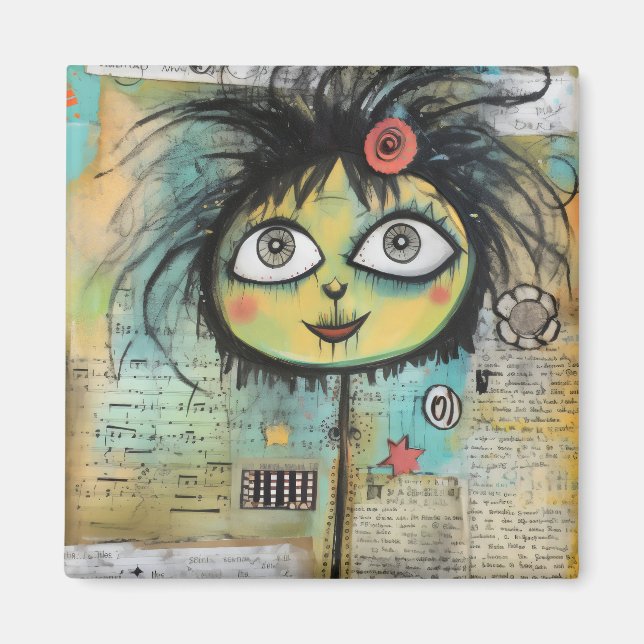 Art Lady 4 Charming och nödlidande Magnet (Framsidan)