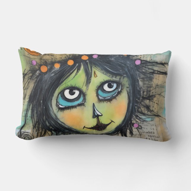 Art Lady 5 Charming och bedrövad Lumbarkudde (Framsida)