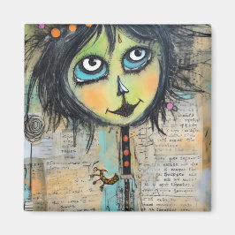 Art Lady 5 Charming och bedrövad Magnet