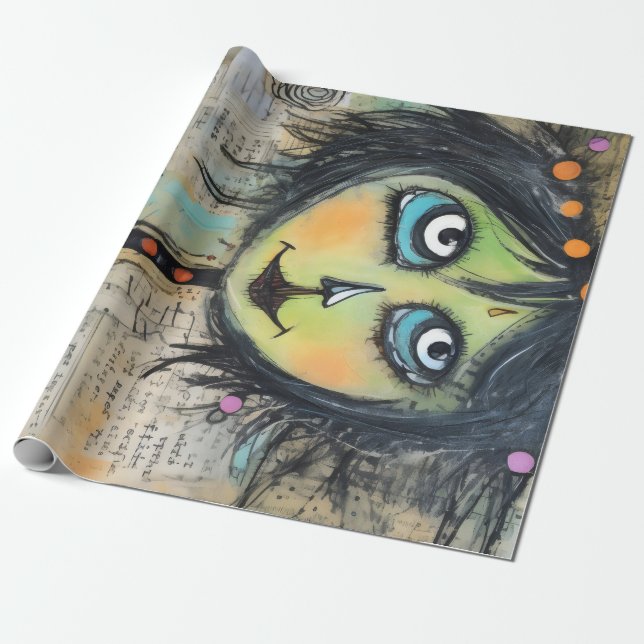 Art Lady 5 Charming och bedrövad Presentpapper (Utrullad)