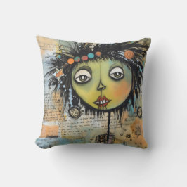 Art Lady 7 Charming och bedrövad Kudde