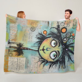 Art Lady 9 Charming och nödlidande Fleecefilt