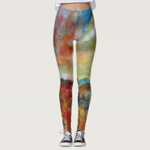 Art Leggings för höstfärg