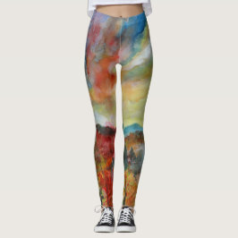 Art Leggings för höstfärg