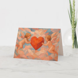 Art Lover Expressionist Cherub Valentines Day Card Helgkort
