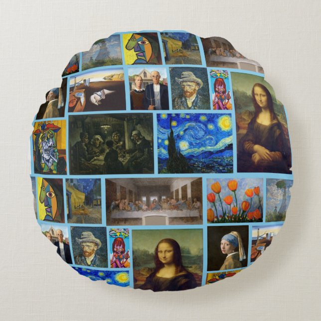 Art Masterpieces, Blue Rund Kudde (Framsidan)