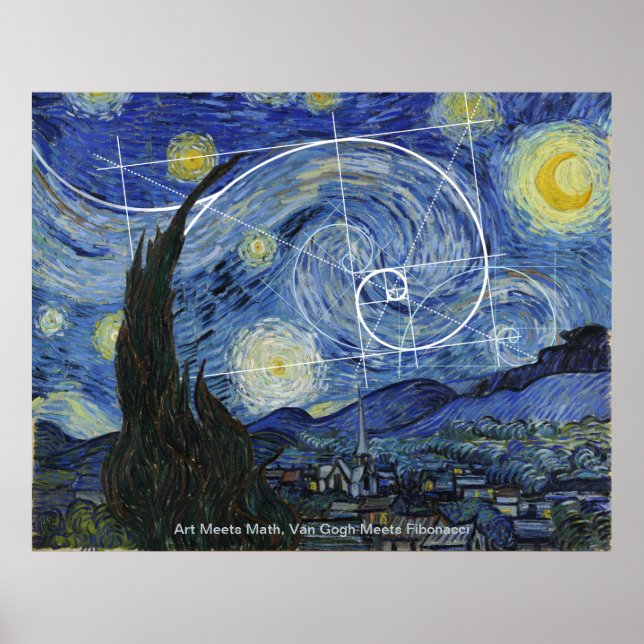 Art Meets Math, Van Gogh Meets Fibonacci Poster (Framsidan)