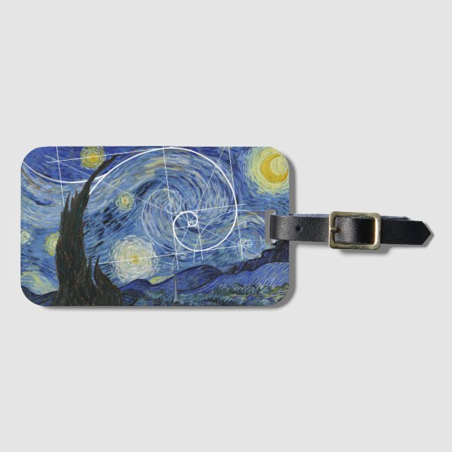  Art Meets Math, Van Gogh möter Fibonacci Card Bagagebricka (Framsida horisontal)