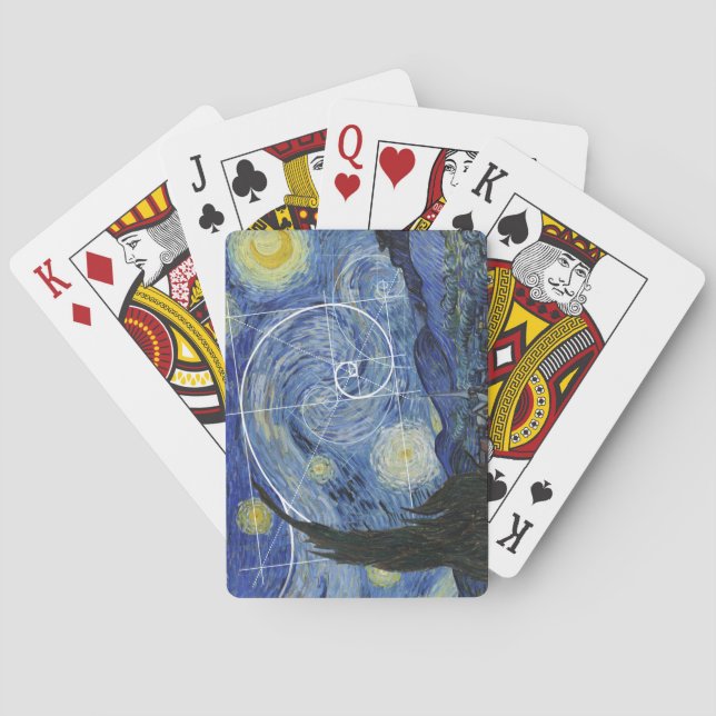  Art Meets Math, Van Gogh möter Fibonacci Card Casinokort (Baksidan)