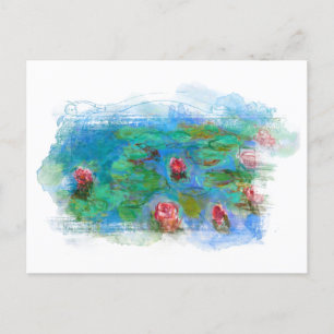 ** Art Monet Lily Pond Blommigt Angel AR23 Vykort