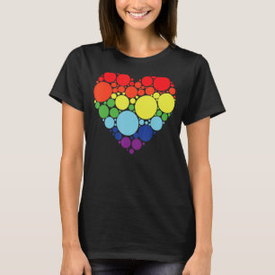 Art Mönster Heart Colorful September Internationel T Shirt