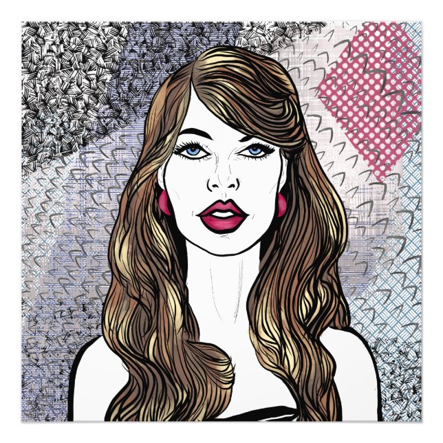 Art Mural En Acrylique Portrait d'une fille aux lo Fototryck (Framsidan)
