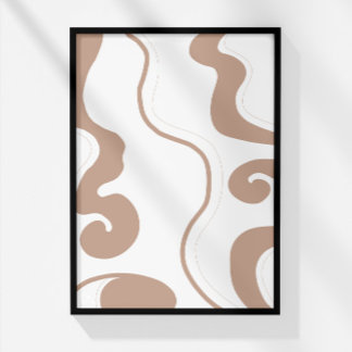 Art mural neutre minimaliste bohème abstrait fototryck