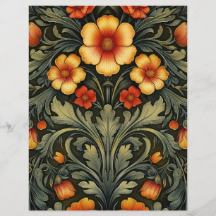 Art Neuveau Vintage Blommig Scrapbook Bakgrund