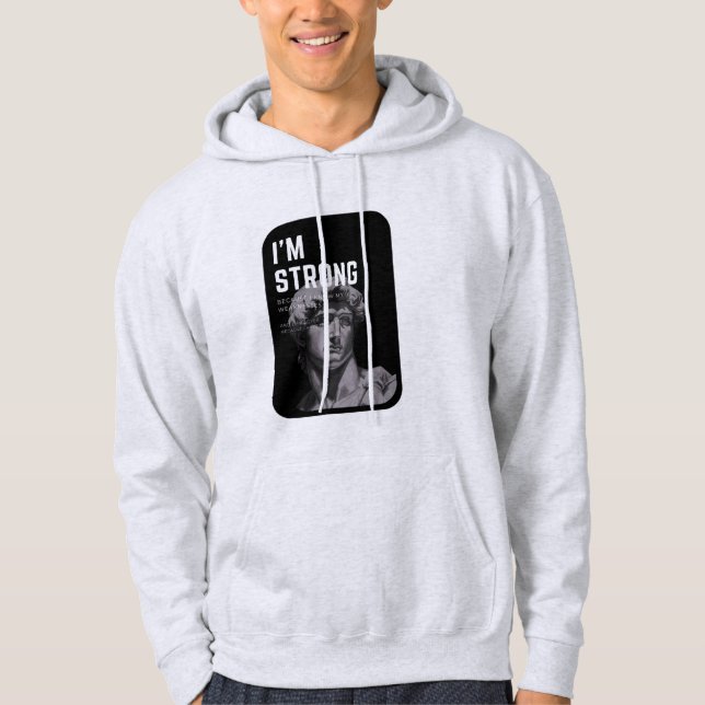 Art Never Dies Hoodie | David Skulptur & citat (Framsida)
