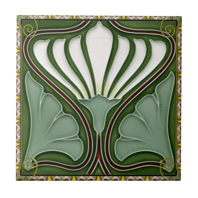 Art nouveau 001 kakelplatta (Framsidan)