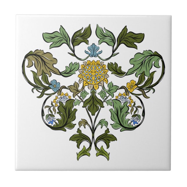 Art Nouveau 1800-talskonst  Kakelplatta (Framsidan)