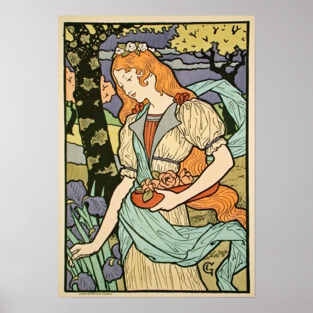 Art nouveau 1893 av Eugène Grasset Poster (Framsidan)