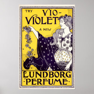 Art nouveau 1895 Parfym Ad av Louise John Rhead Poster