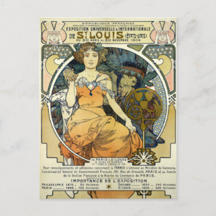 Art Nouveau 1904 Världsutställningen av Alphonse M Vykort